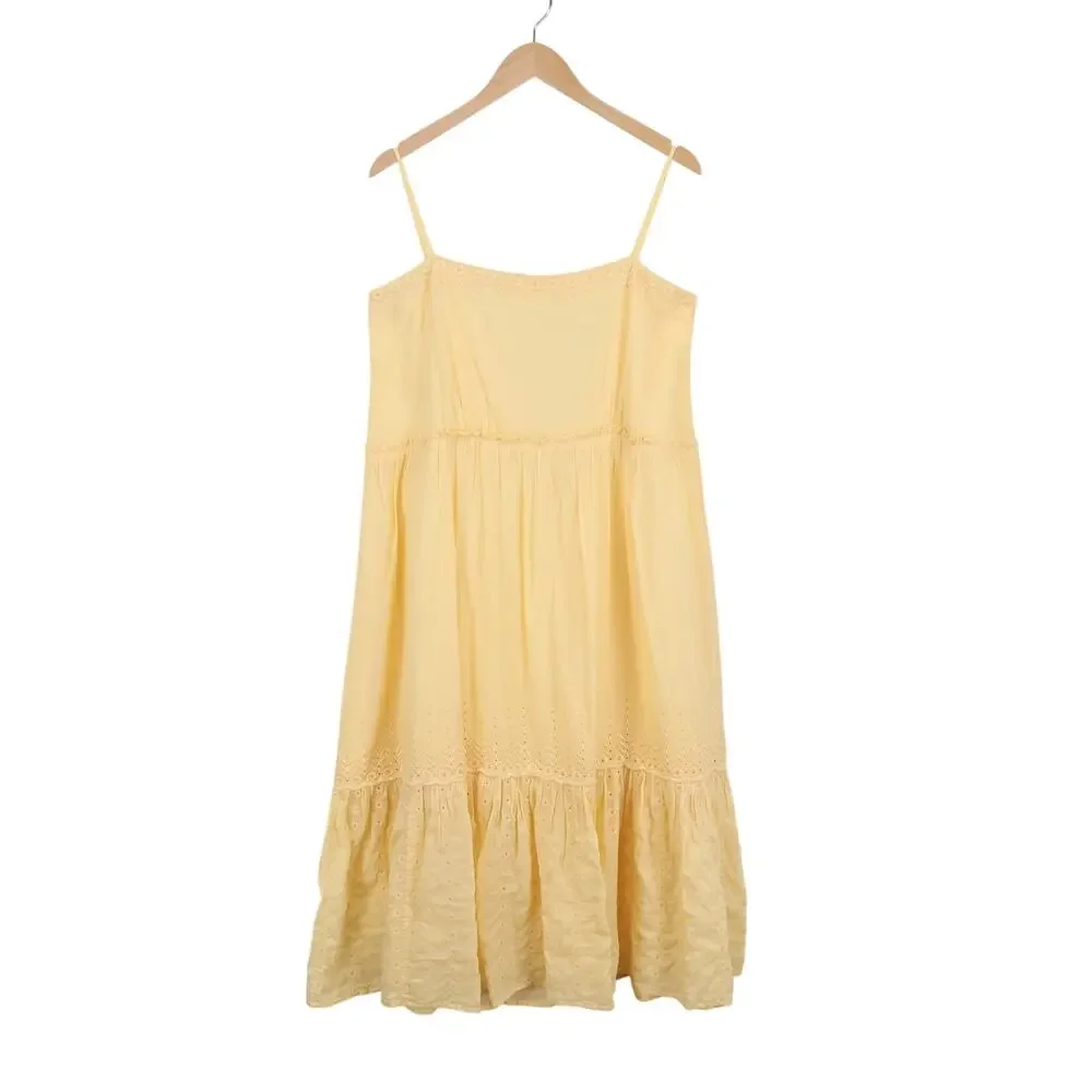 J.Crew Sorrento Dress Cotton Voile Banana Cream Yellow Size Medium NWT - Picture 2 of 8
